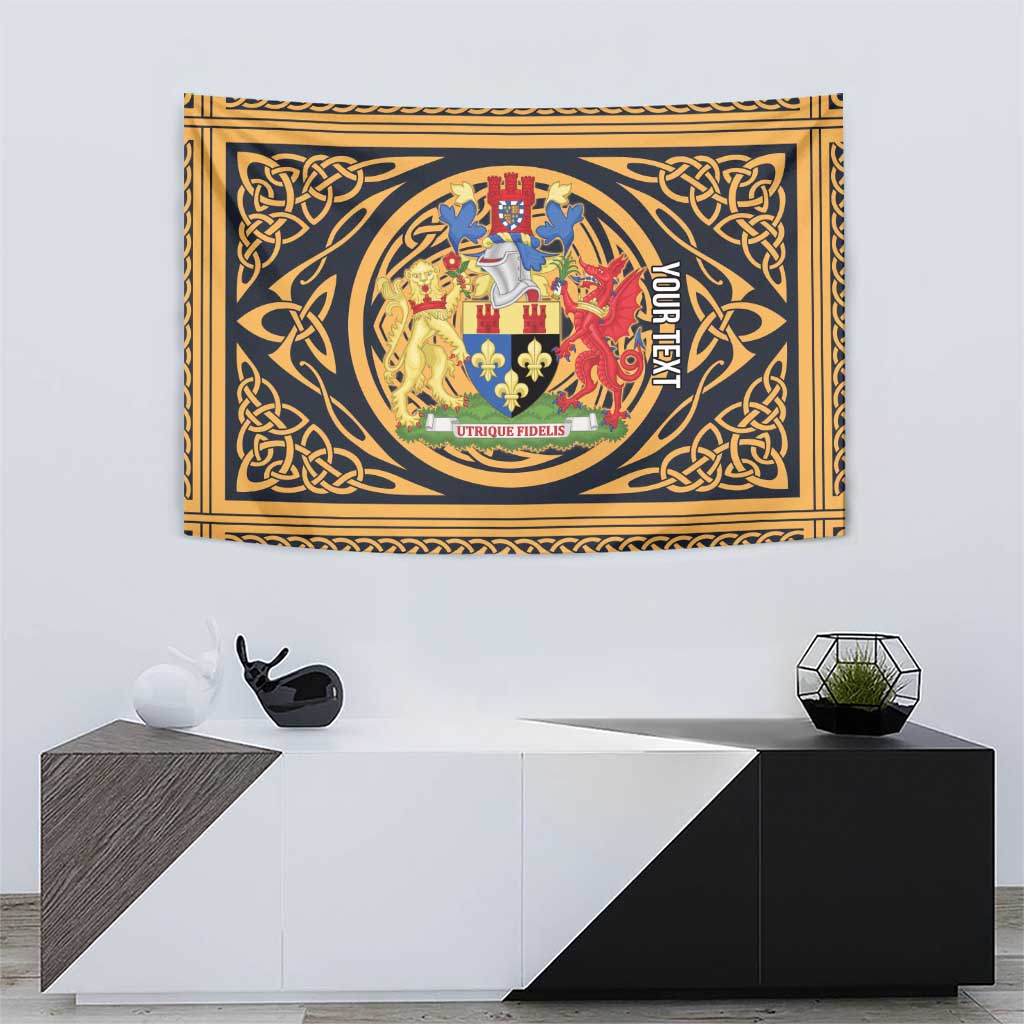 Personalized Monmouthshire Wales Tapestry Coat Of Arms Celtic Style - Wonder Print Shop