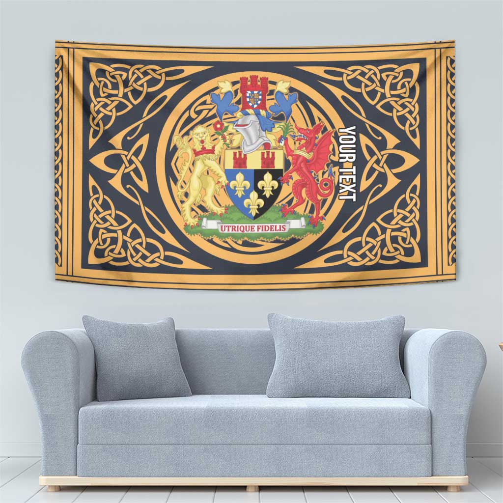 Personalized Monmouthshire Wales Tapestry Coat Of Arms Celtic Style - Wonder Print Shop