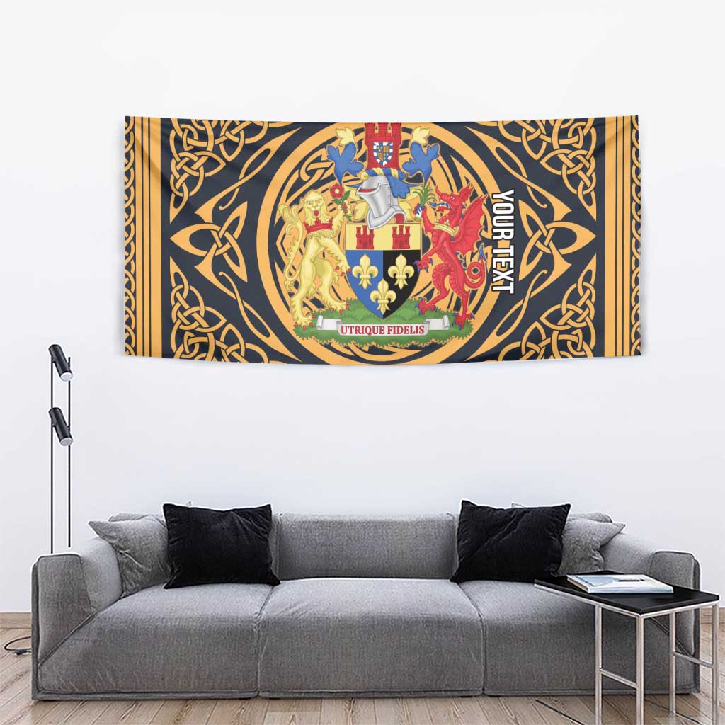 Personalized Monmouthshire Wales Tapestry Coat Of Arms Celtic Style - Wonder Print Shop