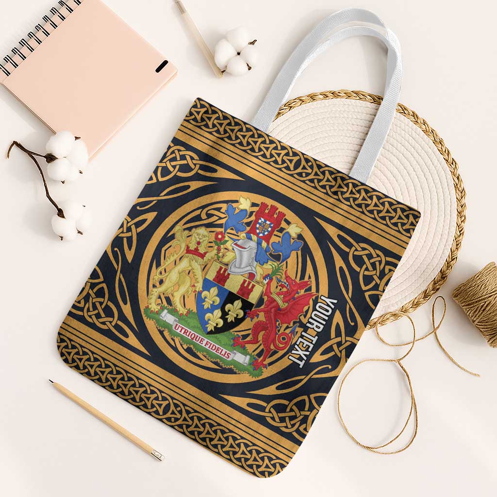 Personalized Monmouthshire Wales Tote Bag Coat Of Arms Celtic Style - Wonder Print Shop
