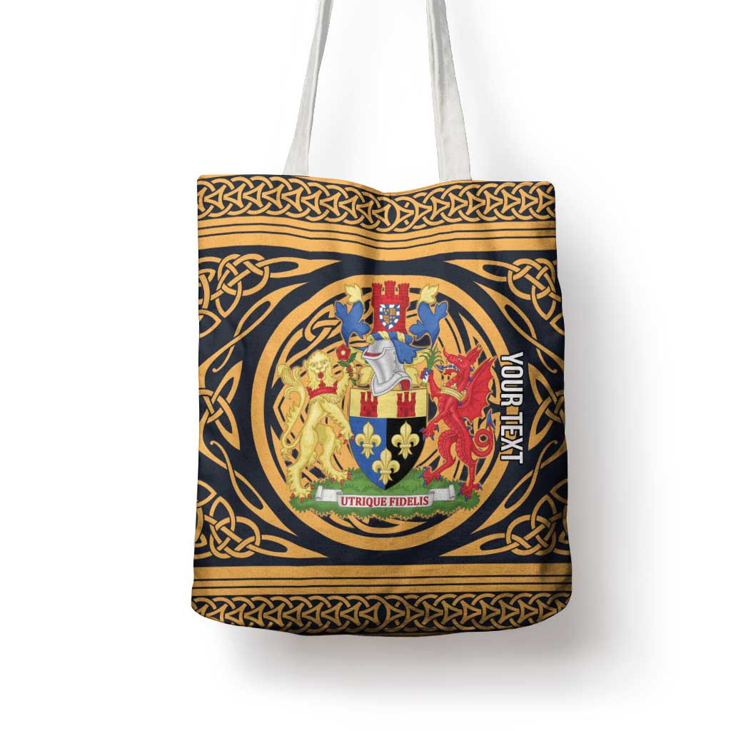 Personalized Monmouthshire Wales Tote Bag Coat Of Arms Celtic Style - Wonder Print Shop
