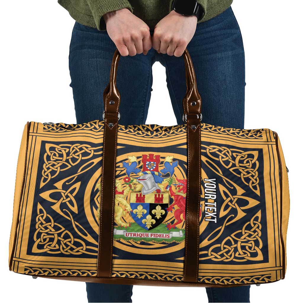 Personalized Monmouthshire Wales Travel Bag Coat Of Arms Celtic Style - Wonder Print Shop