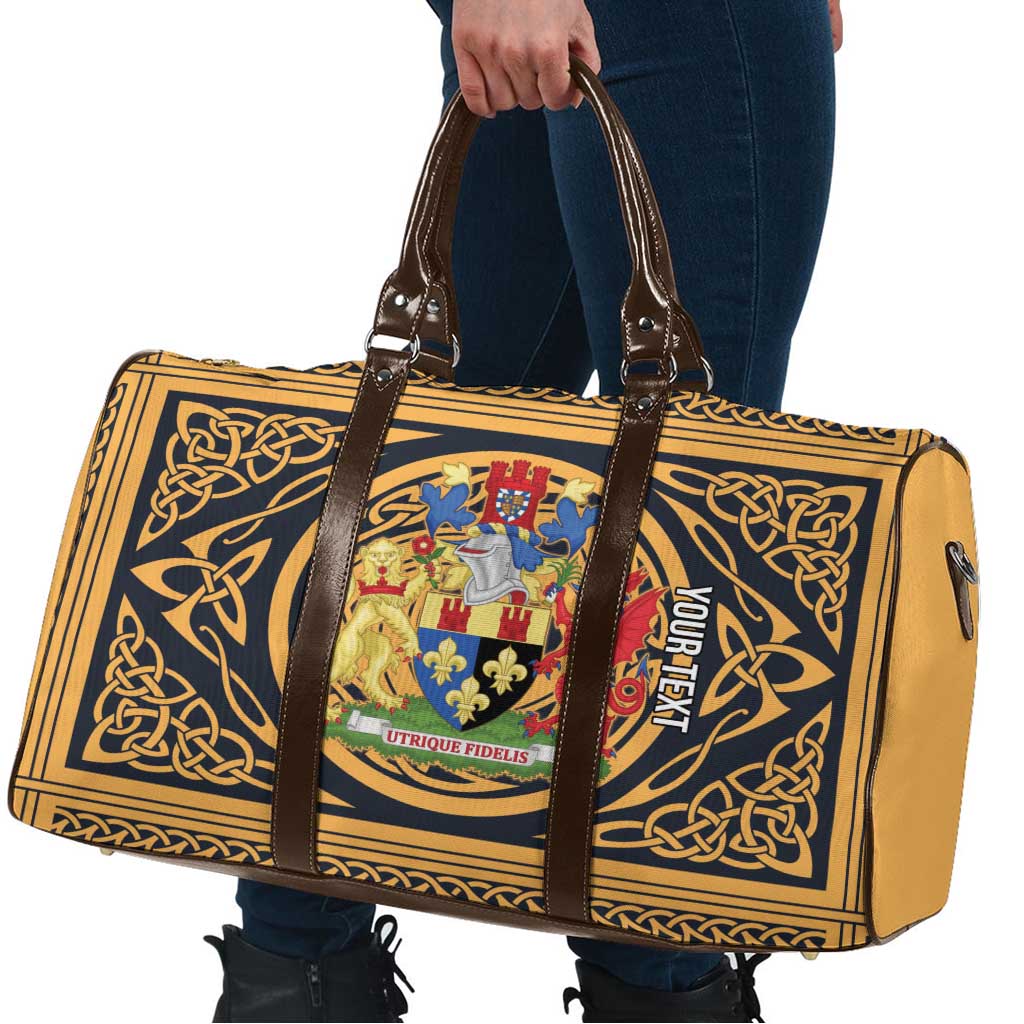 Personalized Monmouthshire Wales Travel Bag Coat Of Arms Celtic Style - Wonder Print Shop
