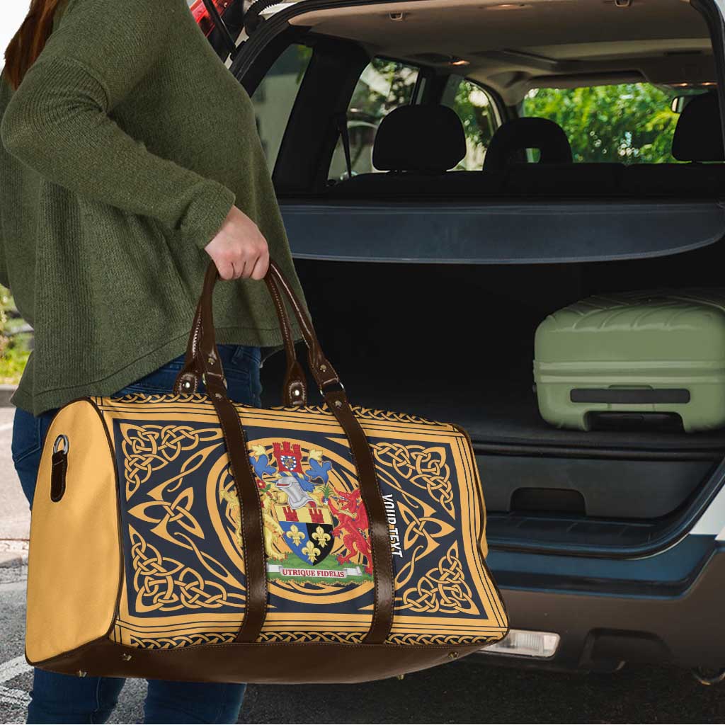 Personalized Monmouthshire Wales Travel Bag Coat Of Arms Celtic Style - Wonder Print Shop