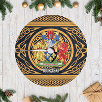 Personalized Monmouthshire Wales Tree Skirt Coat Of Arms Celtic Style - Wonder Print Shop