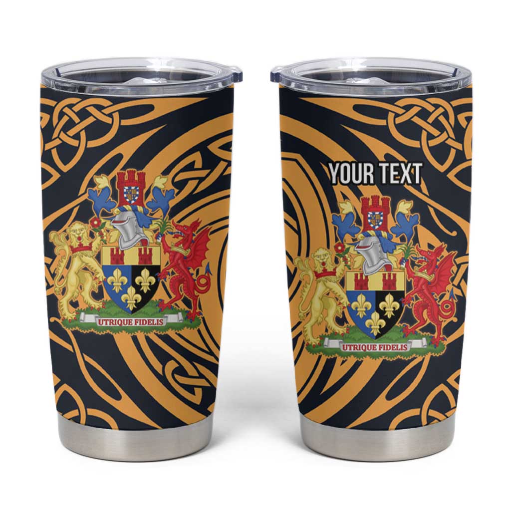 Personalized Monmouthshire Wales Tumbler Cup Coat Of Arms Celtic Style - Wonder Print Shop