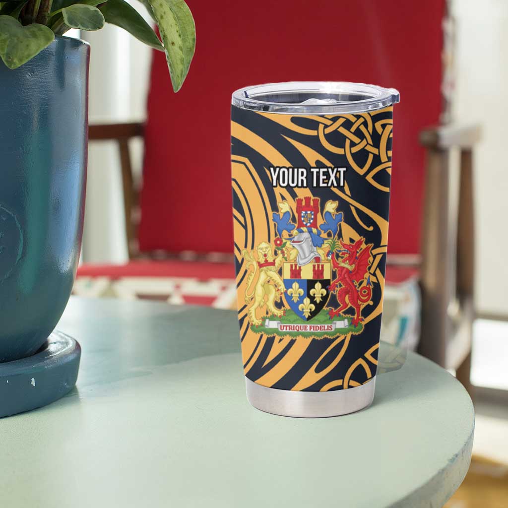 Personalized Monmouthshire Wales Tumbler Cup Coat Of Arms Celtic Style - Wonder Print Shop