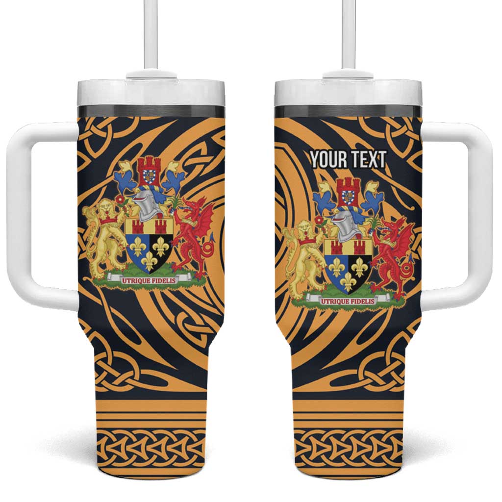 Personalized Monmouthshire Wales Tumbler With Handle Coat Of Arms Celtic Style - Wonder Print Shop