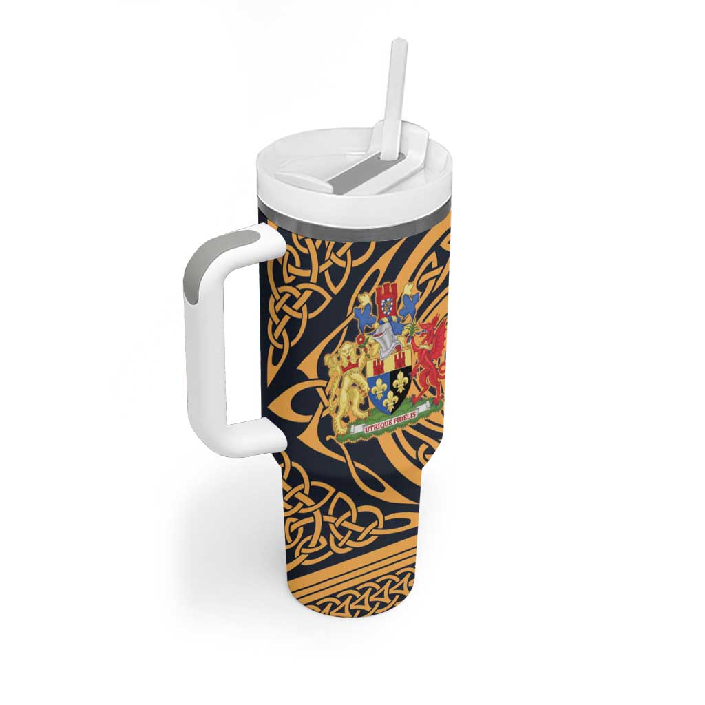 Personalized Monmouthshire Wales Tumbler With Handle Coat Of Arms Celtic Style - Wonder Print Shop