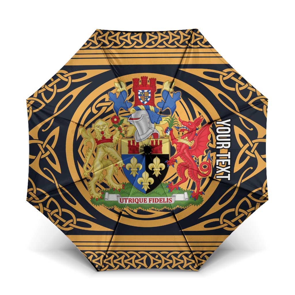 Personalized Monmouthshire Wales Umbrella Coat Of Arms Celtic Style - Wonder Print Shop