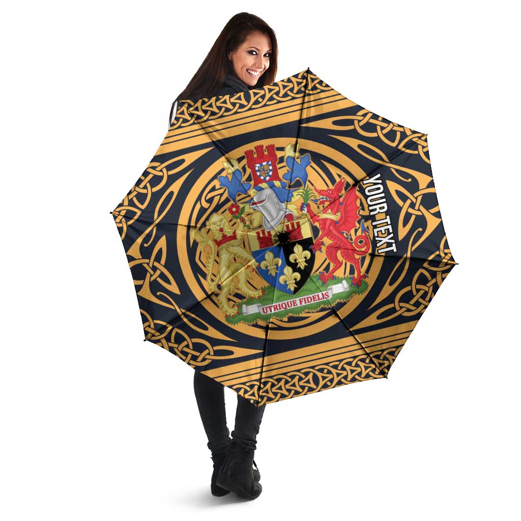 Personalized Monmouthshire Wales Umbrella Coat Of Arms Celtic Style - Wonder Print Shop