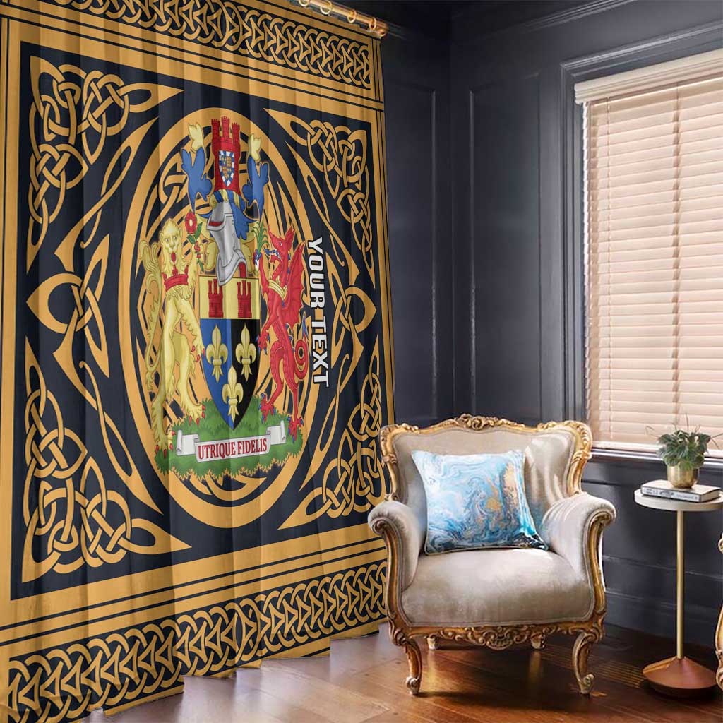 Personalized Monmouthshire Wales Window Curtain Coat Of Arms Celtic Style - Wonder Print Shop