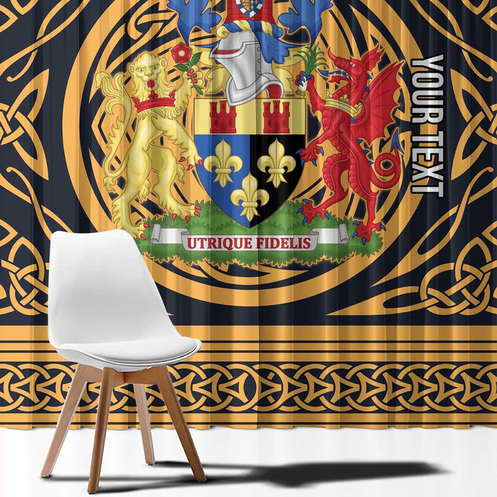 Personalized Monmouthshire Wales Window Curtain Coat Of Arms Celtic Style - Wonder Print Shop