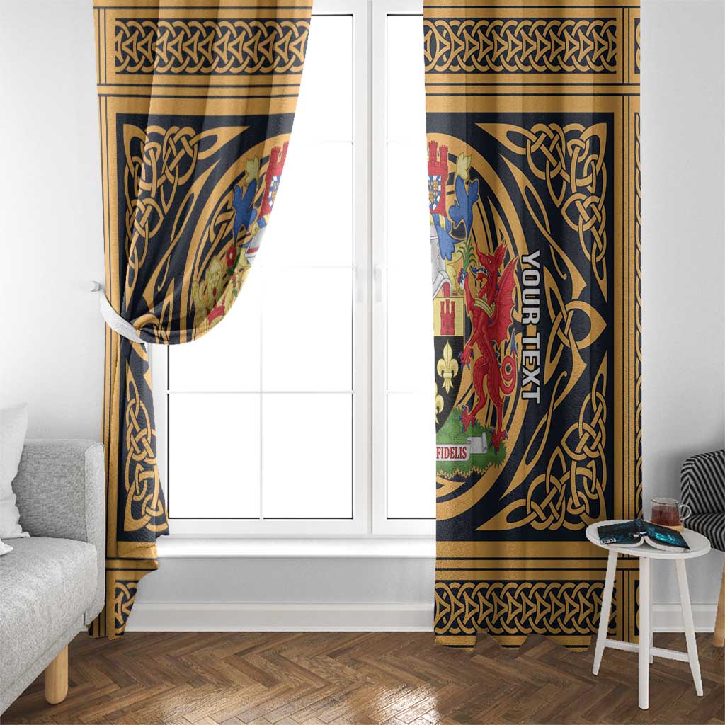 Personalized Monmouthshire Wales Window Curtain Coat Of Arms Celtic Style - Wonder Print Shop