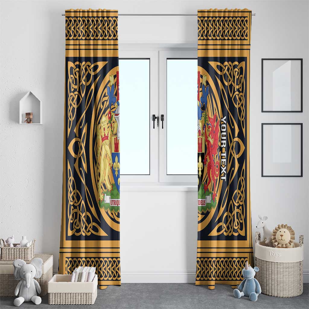 Personalized Monmouthshire Wales Window Curtain Coat Of Arms Celtic Style - Wonder Print Shop