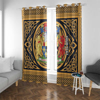 Personalized Monmouthshire Wales Window Curtain Coat Of Arms Celtic Style - Wonder Print Shop