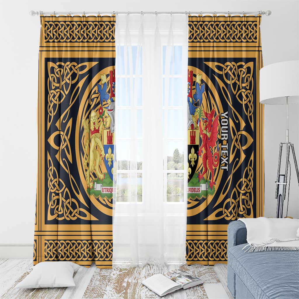 Personalized Monmouthshire Wales Window Curtain Coat Of Arms Celtic Style - Wonder Print Shop