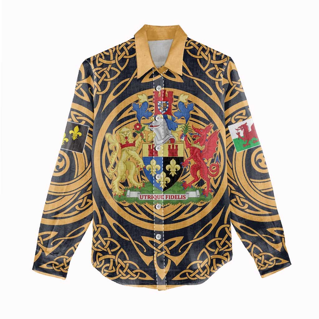 Personalized Monmouthshire Wales Women Casual Shirt Coat Of Arms Celtic Style - Wonder Print Shop