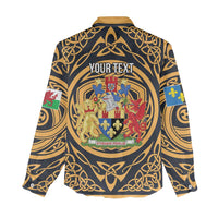 Personalized Monmouthshire Wales Women Casual Shirt Coat Of Arms Celtic Style - Wonder Print Shop