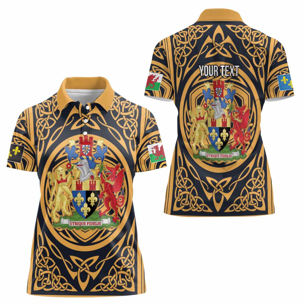 Personalized Monmouthshire Wales Women Polo Shirt Coat Of Arms Celtic Style - Wonder Print Shop