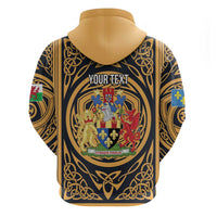 Personalized Monmouthshire Wales Zip Hoodie Coat Of Arms Celtic Style - Wonder Print Shop