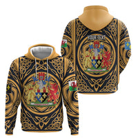 Personalized Monmouthshire Wales Zip Hoodie Coat Of Arms Celtic Style - Wonder Print Shop