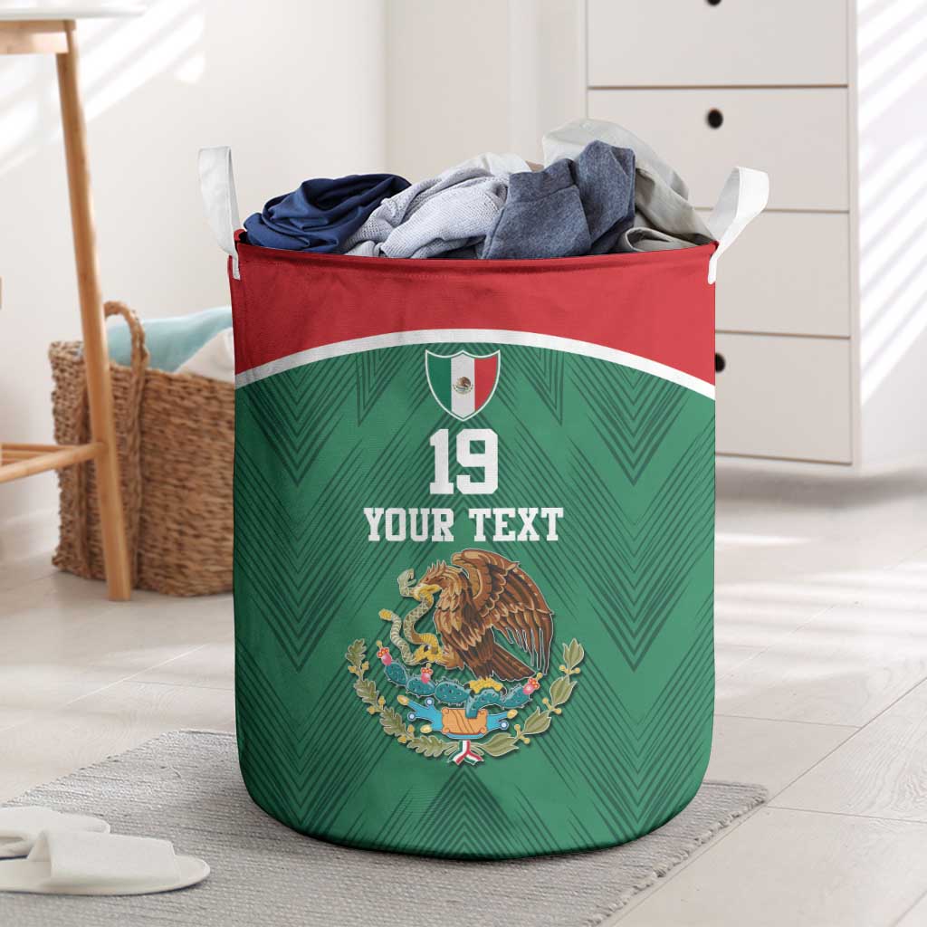 Custom Mexico Football Laundry Basket El Tricolor World Cup Style - Wonder Print Shop