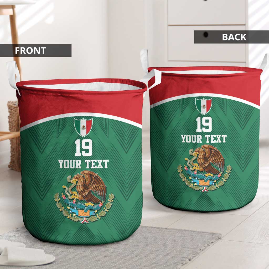 Custom Mexico Football Laundry Basket El Tricolor World Cup Style - Wonder Print Shop