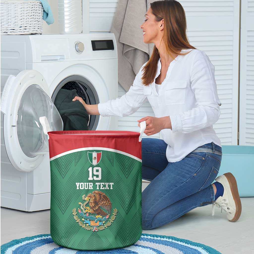 Custom Mexico Football Laundry Basket El Tricolor World Cup Style - Wonder Print Shop