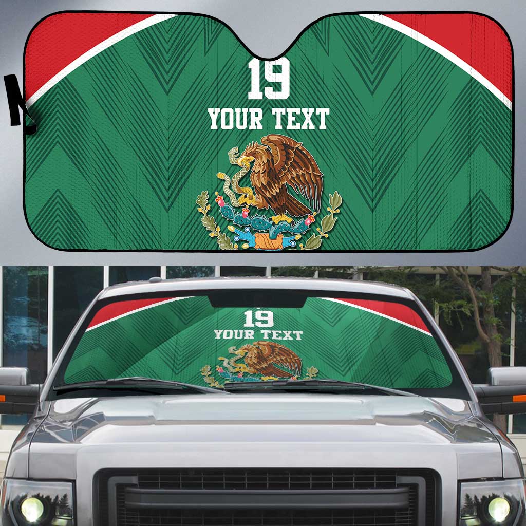 Custom Mexico Football Auto Sun Shade El Tricolor World Cup Style - Wonder Print Shop