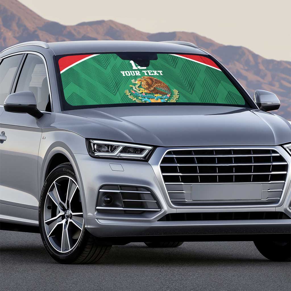 Custom Mexico Football Auto Sun Shade El Tricolor World Cup Style - Wonder Print Shop