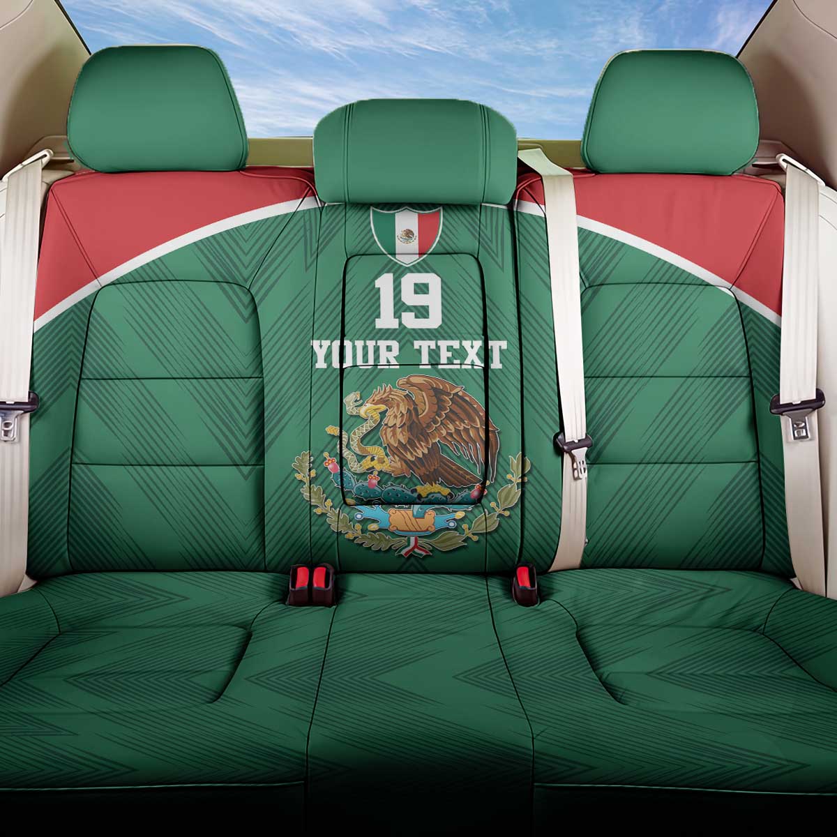Custom Mexico Football Back Car Seat Cover El Tricolor World Cup Style - Wonder Print Shop