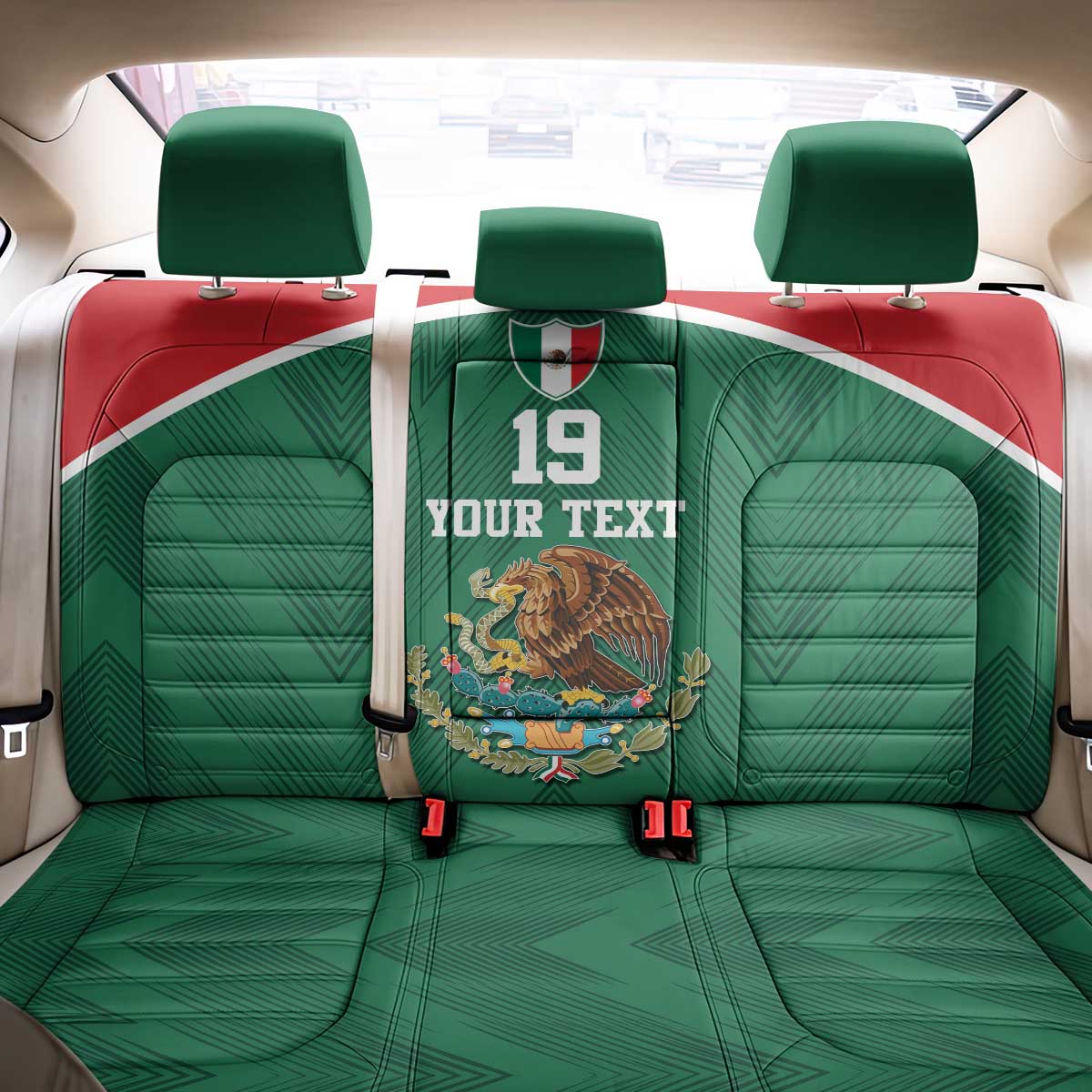 Custom Mexico Football Back Car Seat Cover El Tricolor World Cup Style - Wonder Print Shop