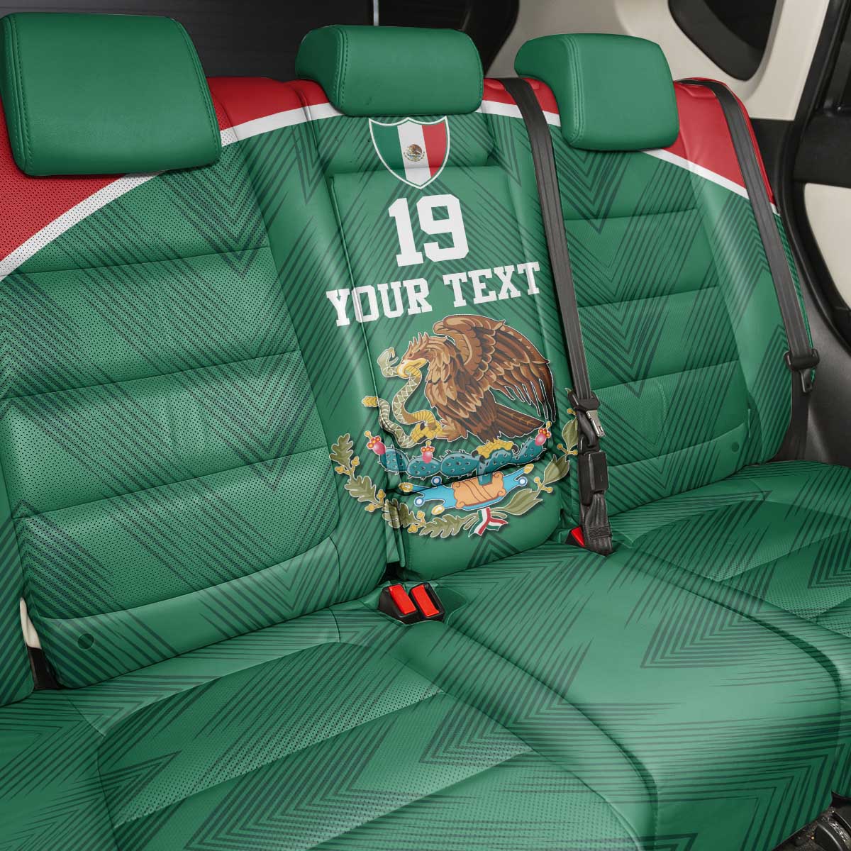 Custom Mexico Football Back Car Seat Cover El Tricolor World Cup Style - Wonder Print Shop
