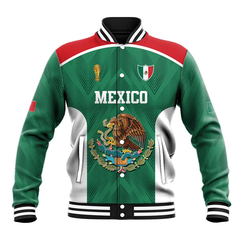 Custom Mexico Football Baseball Jacket El Tricolor World Cup Style - Wonder Print Shop