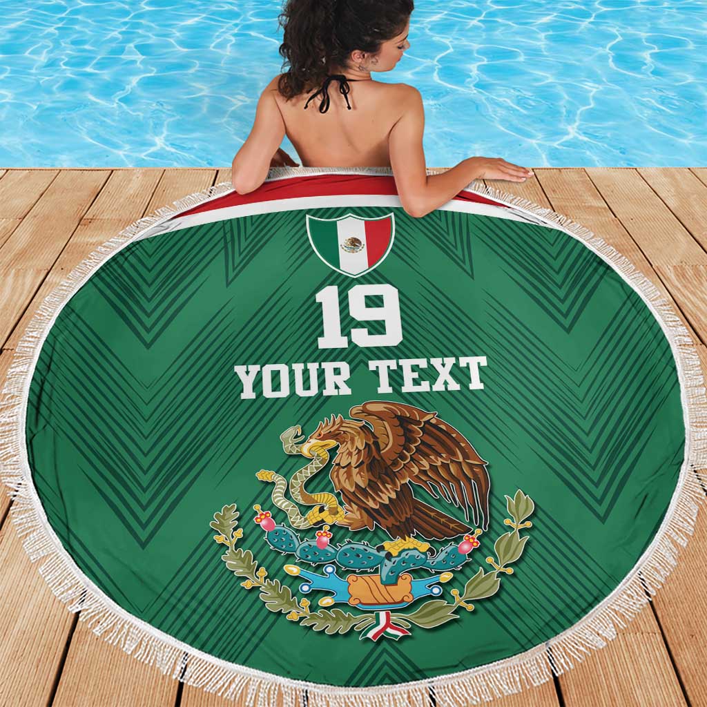 Custom Mexico Football Beach Blanket El Tricolor World Cup Style - Wonder Print Shop