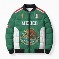 Custom Mexico Football Bomber Puffer Jacket El Tricolor World Cup Style - Wonder Print Shop