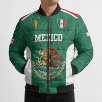 Custom Mexico Football Bomber Puffer Jacket El Tricolor World Cup Style - Wonder Print Shop