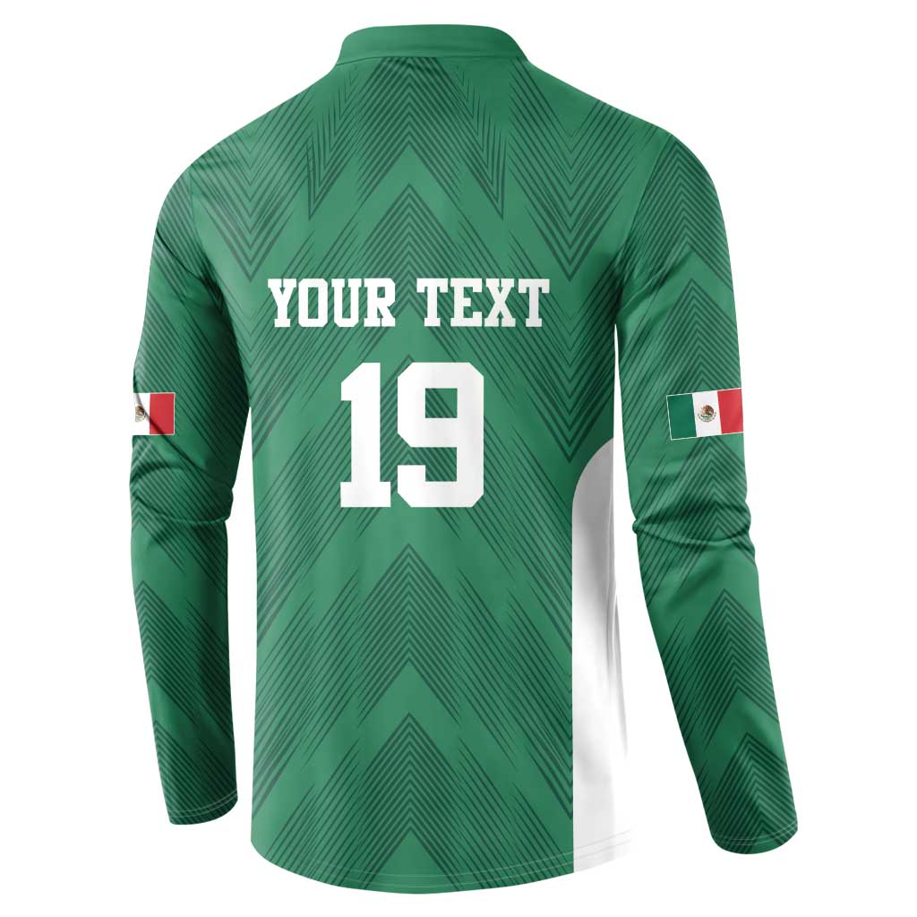 Custom Mexico Football Button Sweatshirt El Tricolor World Cup Style - Wonder Print Shop