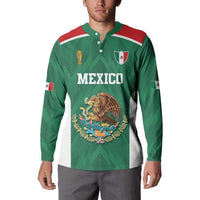 Custom Mexico Football Button Sweatshirt El Tricolor World Cup Style - Wonder Print Shop