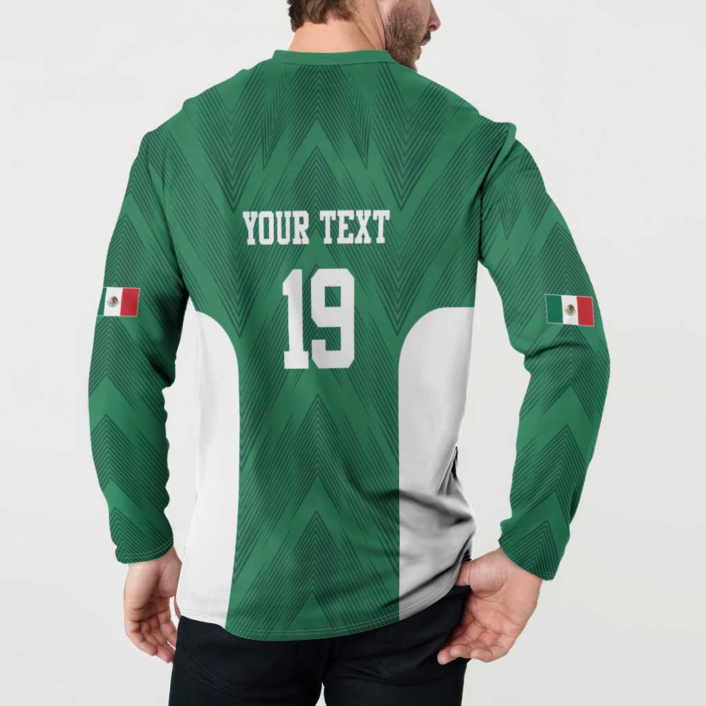 Custom Mexico Football Button Sweatshirt El Tricolor World Cup Style - Wonder Print Shop