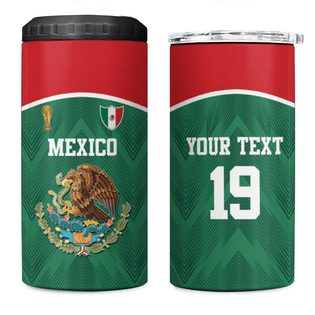 Custom Mexico Football 4 in 1 Can Cooler Tumbler El Tricolor World Cup Style - Wonder Print Shop