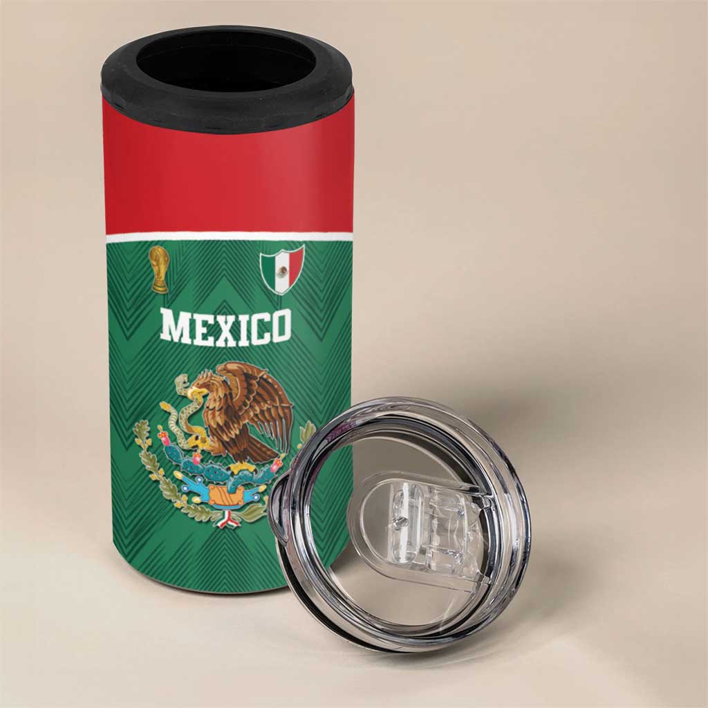 Custom Mexico Football 4 in 1 Can Cooler Tumbler El Tricolor World Cup Style - Wonder Print Shop