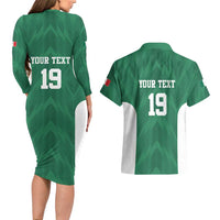 Custom Mexico Football Couples Matching Long Sleeve Bodycon Dress and Hawaiian Shirt El Tricolor World Cup Style - Wonder Print Shop