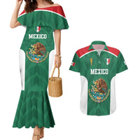 Custom Mexico Football Couples Matching Mermaid Dress and Hawaiian Shirt El Tricolor World Cup Style - Wonder Print Shop