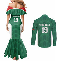 Custom Mexico Football Couples Matching Mermaid Dress and Long Sleeve Button Shirt El Tricolor World Cup Style - Wonder Print Shop