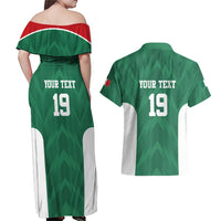 Custom Mexico Football Couples Matching Off Shoulder Maxi Dress and Hawaiian Shirt El Tricolor World Cup Style - Wonder Print Shop