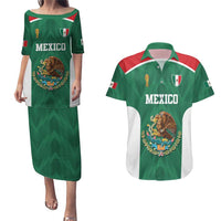 Custom Mexico Football Couples Matching Puletasi and Hawaiian Shirt El Tricolor World Cup Style - Wonder Print Shop