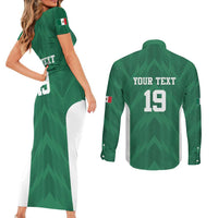 Custom Mexico Football Couples Matching Short Sleeve Bodycon Dress and Long Sleeve Button Shirt El Tricolor World Cup Style - Wonder Print Shop