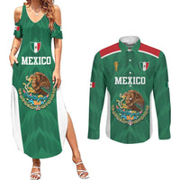 Custom Mexico Football Couples Matching Summer Maxi Dress and Long Sleeve Button Shirt El Tricolor World Cup Style - Wonder Print Shop